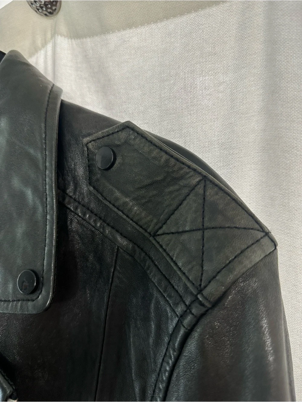 AllSaints Black Leather Jacket Size M